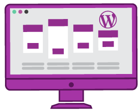 desktop with wordpress website development page